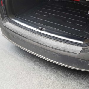 Audi A4 Rear Bumper Sill Cover - Omac - Brushed Silver - '07-'15